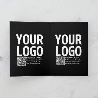 Uw logo met bewerkbare QR-code en tekst Kaart