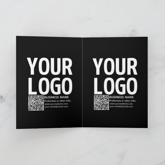 Uw logo met bewerkbare QR-code en tekst Kaart (Binnen)