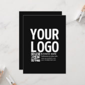 Uw logo met bewerkbare QR-code en tekst Kaart (Voorkant / Achterkant in situ)