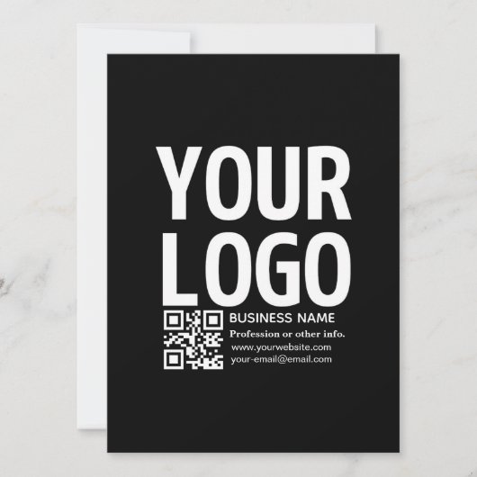 Uw logo met bewerkbare QR-code en tekst Kaart (Voorkant)