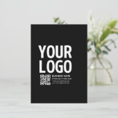 Uw logo met bewerkbare QR-code en tekst Kaart (Staand voorkant)