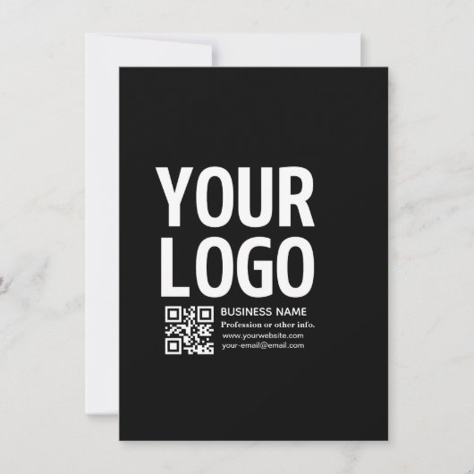 Uw logo met bewerkbare QR-code en tekst Kaart (Voorkant)