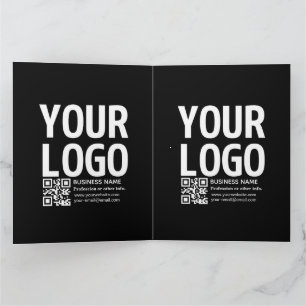 Uw logo met bewerkbare QR-code en tekst Kaart