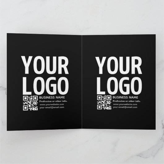 Uw logo met bewerkbare QR-code en tekst Kaart (Binnen)
