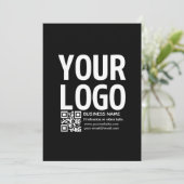 Uw logo met bewerkbare QR-code en tekst Kaart (Staand voorkant)
