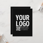 Uw logo met bewerkbare QR-code en tekst Kaart (Voorkant / Achterkant in situ)