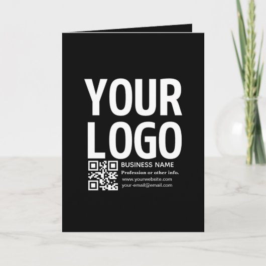 Uw logo met bewerkbare QR-code en tekst Kaart (Voorkant)
