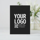 Uw logo met bewerkbare QR-code en tekst Kaart (Staand voorkant)