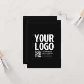 Uw logo met bewerkbare QR-code en tekst Kaart (Voorkant / Achterkant in situ)