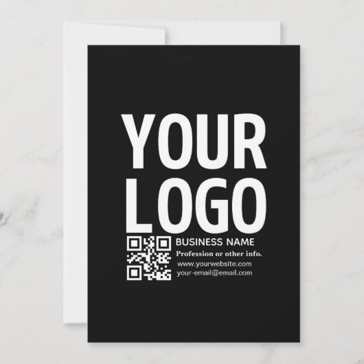Uw logo met bewerkbare QR-code en tekst Kaart (Voorkant)