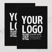 Uw logo met bewerkbare QR-code en tekst Kaart (Voorkant / Achterkant)