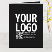 Uw logo met bewerkbare QR-code en tekst Kaart (Gele Bloem)