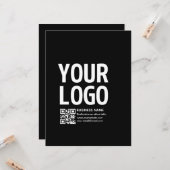 Uw logo met bewerkbare QR-code en tekst Kaart (Voorkant / Achterkant in situ)