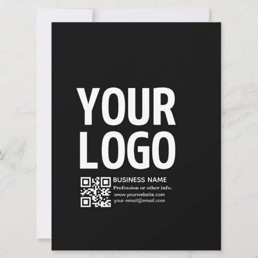 Uw logo met bewerkbare QR-code en tekst Kaart (Voorkant)