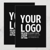 Uw logo met bewerkbare QR-code en tekst Kaart (Voorkant / Achterkant)