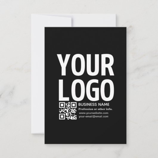 Uw logo met bewerkbare QR-code en tekst Kaart (Voorkant)