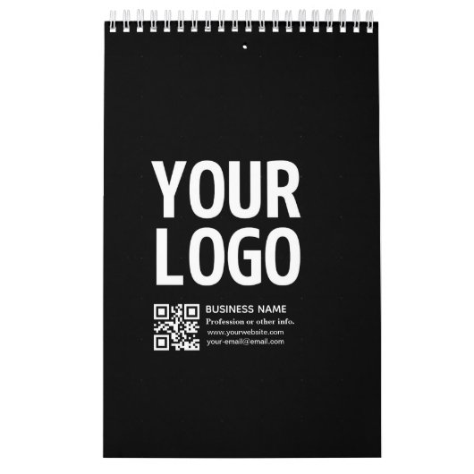Uw logo met bewerkbare QR-code en tekst Kalender (Hoes)