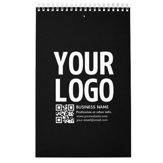 Uw logo met bewerkbare QR-code en tekst Kalender (Hoes)