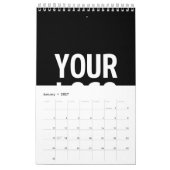 Uw logo met bewerkbare QR-code en tekst Kalender (Jan 2027)