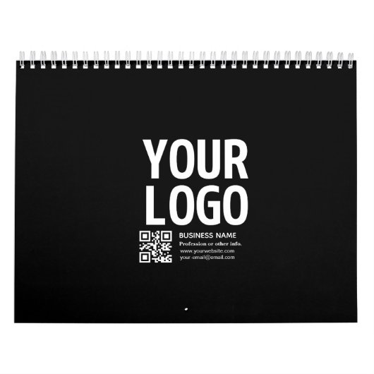 Uw logo met bewerkbare QR-code en tekst Kalender (Hoes)