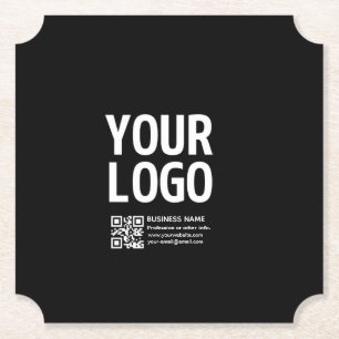 Uw logo met bewerkbare QR-code en tekst Kartonnen Onderzetters