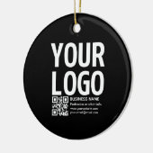 Uw logo met bewerkbare QR-code en tekst Keramisch Ornament (Links)