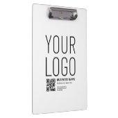 Uw logo met bewerkbare QR-code en tekst Klembord (Rechts)