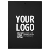 Uw logo met bewerkbare QR-code en tekst Klembord (Achterkant)