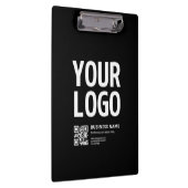 Uw logo met bewerkbare QR-code en tekst Klembord (Rechts)