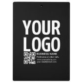 Uw logo met bewerkbare QR-code en tekst Klembord (Achterkant)