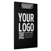 Uw logo met bewerkbare QR-code en tekst Klembord (Rechts)