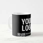 Uw logo met bewerkbare QR-code en tekst Koffiemok (Voorkant links)