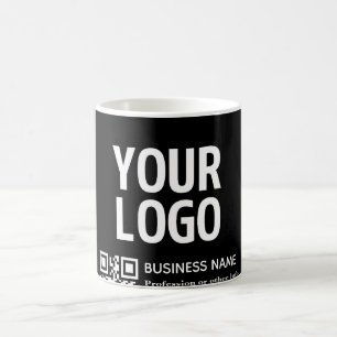 Uw logo met bewerkbare QR-code en tekst  Koffiemok