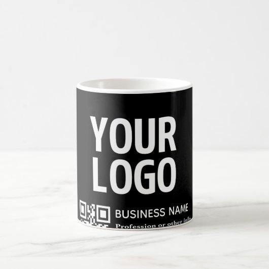 Uw logo met bewerkbare QR-code en tekst Koffiemok (Center)