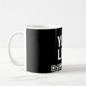 Uw logo met bewerkbare QR-code en tekst Koffiemok (Links)