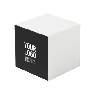 Uw logo met bewerkbare QR-code en tekst Kubus