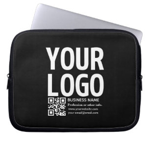 Uw logo met bewerkbare QR-code en tekst Laptop Sleeve