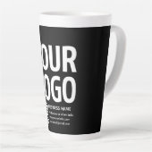 Uw logo met bewerkbare QR-code en tekst Latte Mok (Rechterhoek)