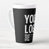 Uw logo met bewerkbare QR-code en tekst Latte Mok (Linkerhoek)