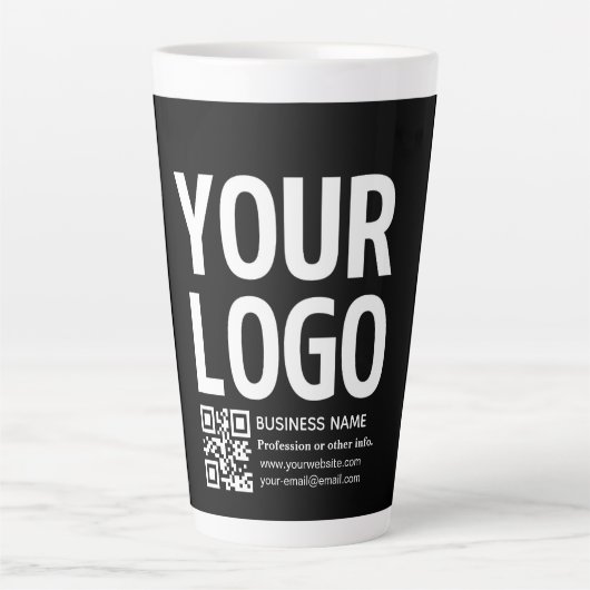 Uw logo met bewerkbare QR-code en tekst Latte Mok (Voorkant)