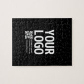 Uw logo met bewerkbare QR-code en tekst Legpuzzel (Horizontaal)