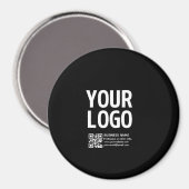 Uw logo met bewerkbare QR-code en tekst Magneet (Voorkant / Achterkant)