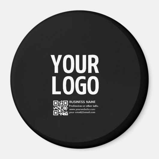 Uw logo met bewerkbare QR-code en tekst Magneet (Voorkant)