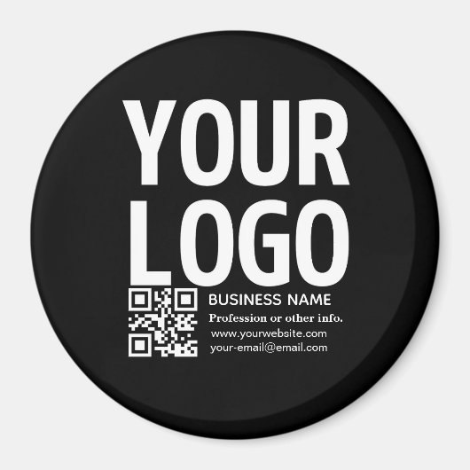 Uw logo met bewerkbare QR-code en tekst Magneet (Voorkant)