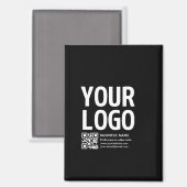 Uw logo met bewerkbare QR-code en tekst Magneet (Voorkant / Achterkant)
