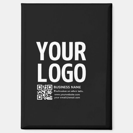 Uw logo met bewerkbare QR-code en tekst Magneet (Voorkant)