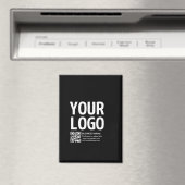 Uw logo met bewerkbare QR-code en tekst Magneet (Insitu (Vaatwasser))