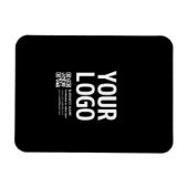 Uw logo met bewerkbare QR-code en tekst  Magneet (Horizontaal)