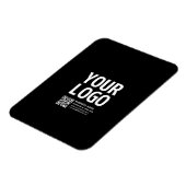 Uw logo met bewerkbare QR-code en tekst  Magneet (Linkerzijde)