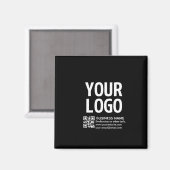Uw logo met bewerkbare QR-code en tekst Magneet (Voorkant / Achterkant)